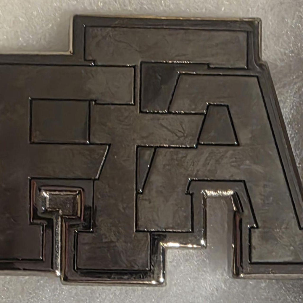 Vintage Metal Belt Buckle, Chrome, FFA, This One Is Very Very Thick Metal, Nice Western Style Design