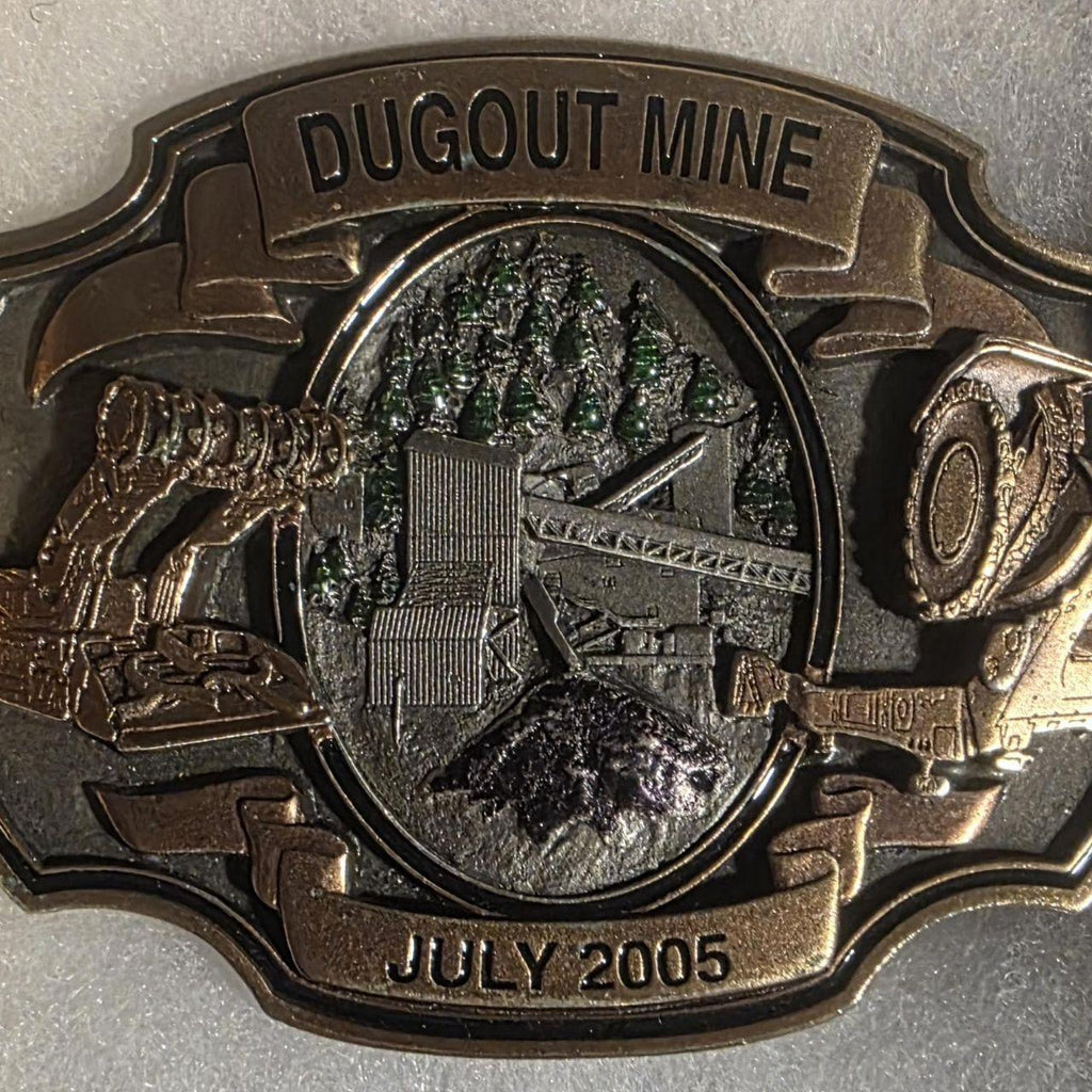 Vintage 2005 Metal Belt Buckle, Dugout Mine, Coal, Energy, Fuel, Fossil Energy