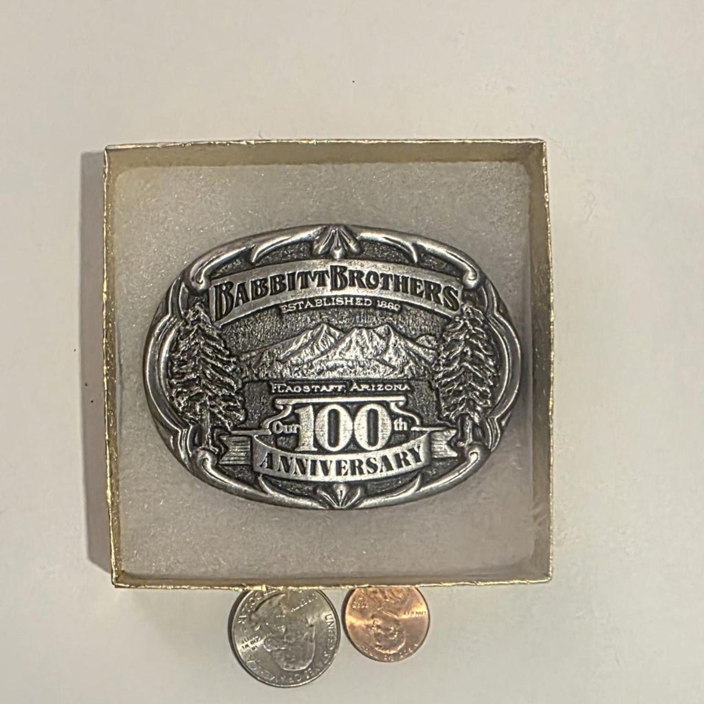 Vintage Metal Belt Buckle, Babbitt Brothers, Flagstaff Arizona, Nice Western Style Design