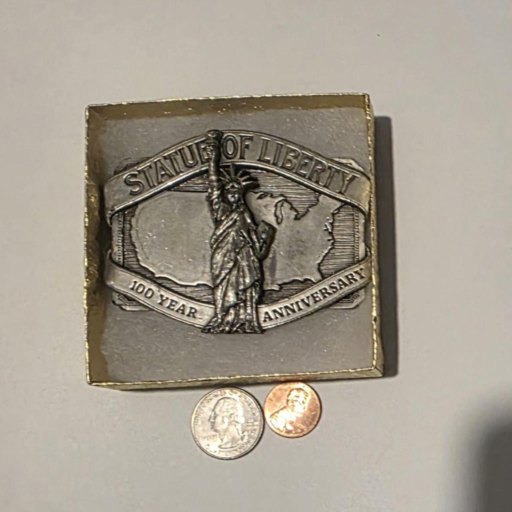Vintage 1984 Metal Belt Buckle, Statue of Liberty, Nice Western Style Design