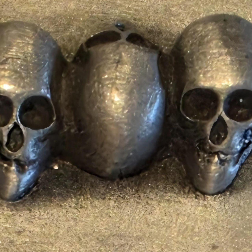 Vintage Metal Belt Buckle, srh, Skulls, Gothic, Nice Western Design
