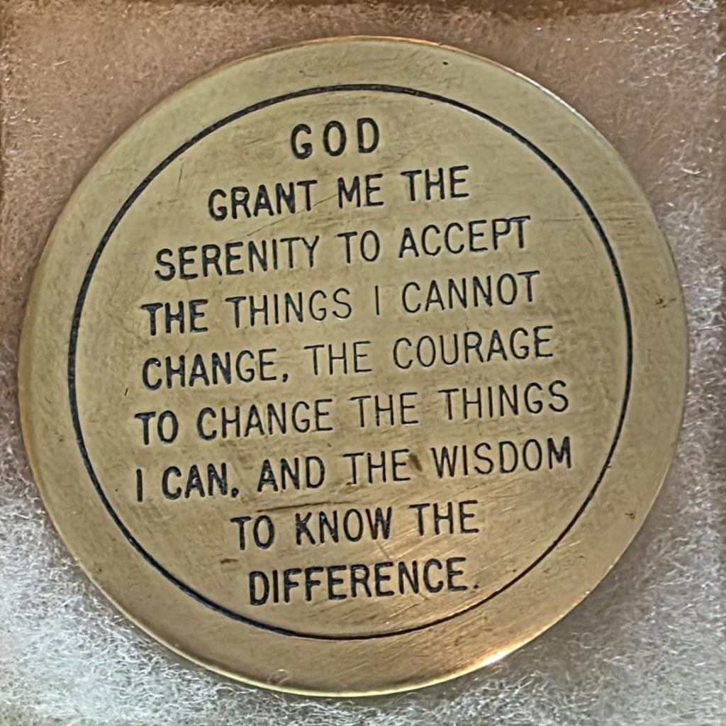 Vintage Metal Belt Buckle, Brass, Serenity Prayer, Church, Nice Western Design