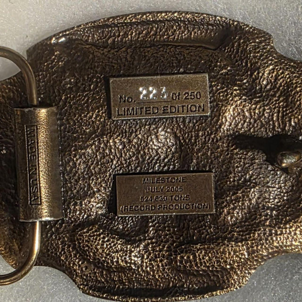 Vintage 2005 Metal Belt Buckle, Dugout Mine, Coal, Energy, Fuel, Fossil Energy