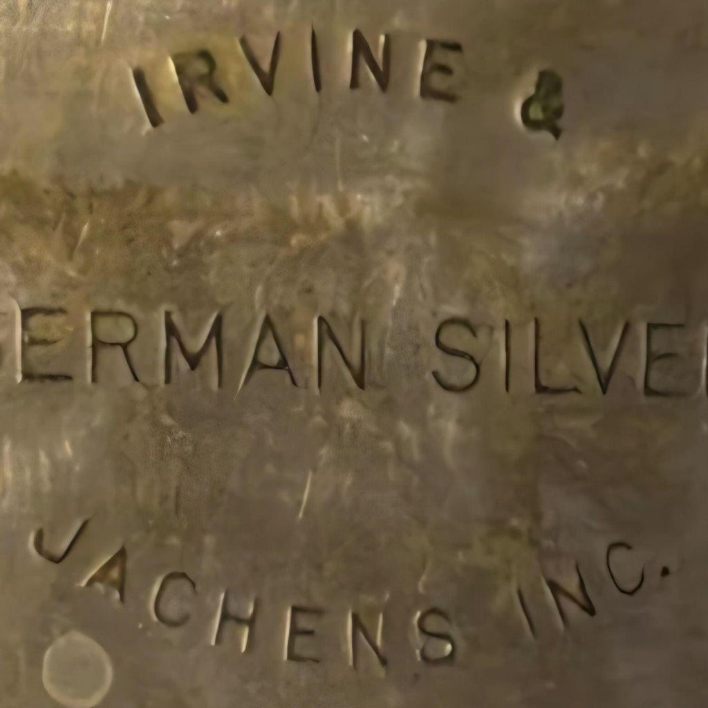 Vintage Metal Belt Buckle,  German Silver and Brass, Horse, Pony, Irvine & Jachens, Does Have A Dent, Can Be Pounded Out or Left