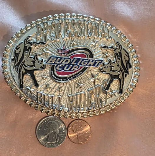 Vintage Metal Belt Buckle, Professional Bull Riders, PBR Design, Montana Silversmiths, Nice Design