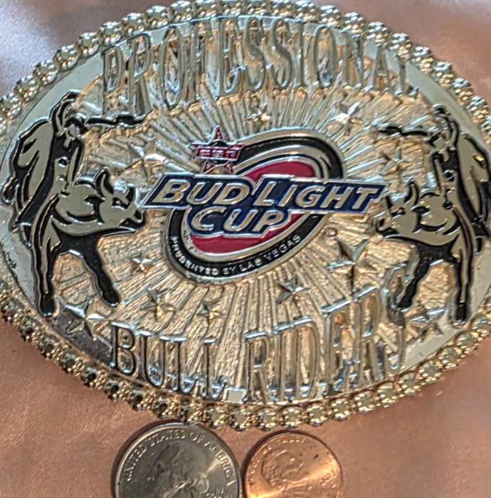 Vintage Metal Belt Buckle, Professional Bull Riders, PBR Design, Montana Silversmiths, Nice Design