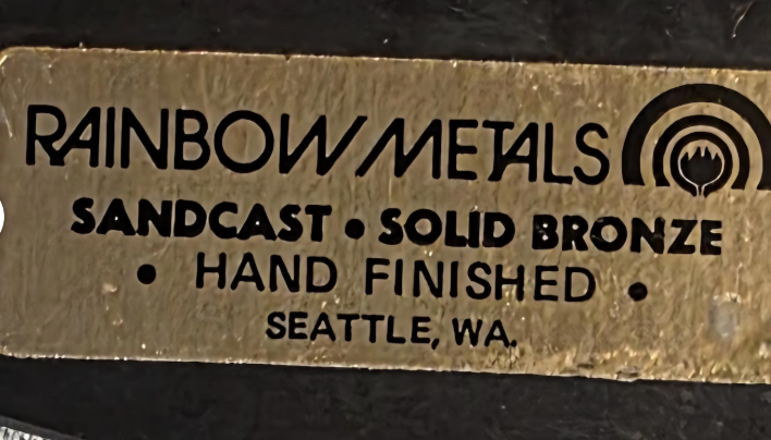 Vintage 1985 Metal Belt Buckle, Brass, Puget Power Electron Flume, Baugh Industrial