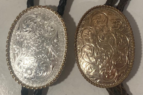 Vintage Lot of 2 Metal Bolo Ties, Montana Silversmiths, Nice Designs, Quality, Heavy Duty, Made in USA, Country & Western, Cowboy