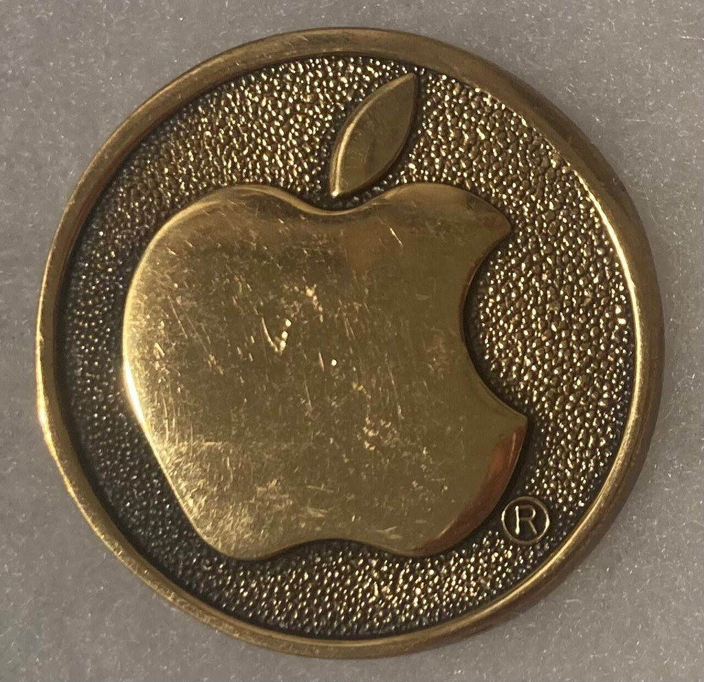 Vintage 1978 Metal Belt Buckle, Brass, Apple, iphone, Technology, High Tech, Nice Design, 2 1/4" x 2 1/4", Heavy Duty, Quality, Made in USA