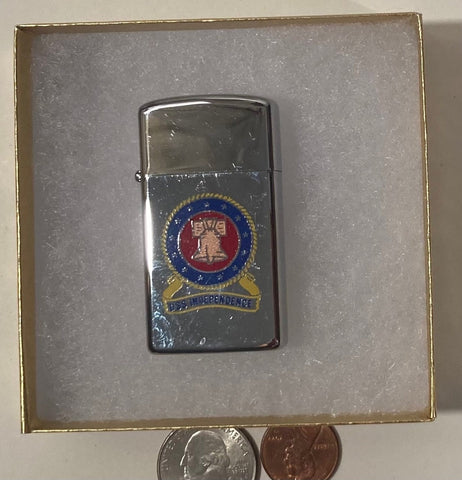 Vintage Metal Zippo, U.S.S. Independence, Ship. Navy, Command, Zippo, Made in USA, Cigarettes, More, Free Shipping