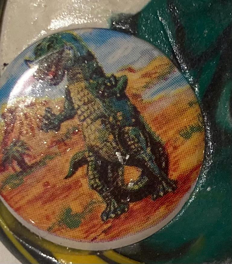 Vintage Metal Bolo Tie, Dinosaur, Giant Lizard, Jurassic Park, Nice Western Design, 2 1/4" x 2 1/4", Quality, Heavy Duty