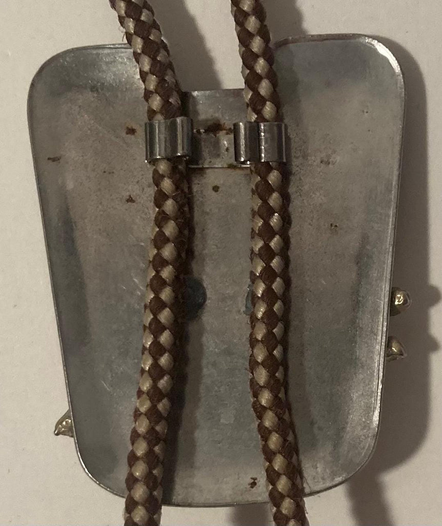 Vintage Metal Bolo Tie, Nice Silver and Brass, Bronco Busting, Nice Western Design, 2 1/4" x 2", Quality, Heavy Duty