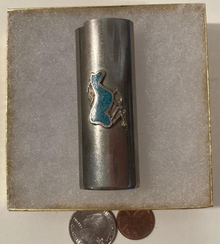 Vintage Metal Bic Lighter Case Holder, Turquoise, Horse, Mustang, Really Nice Design, Quality, Cigarettes, Smoking, Cigars, Tobacco