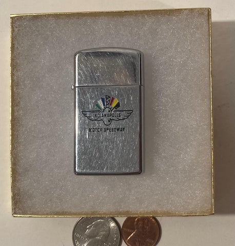 Vintage Metal Zippo Lighter, Indianapolis 500 Motor Speedway, Double Sided, Made in USA, Cigarettes, More, Free Shipping in the U.S.