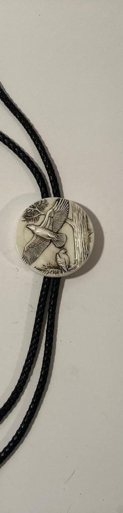 Vintage Metal Bolo Tie, Eagle, Bird, Nature, Nice Design, 1 1/2" x 1 1/2", Quality, Heavy Duty, Made in Canada, Country & Western