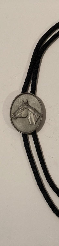 Vintage 1974 Metal Bolo Tie, Nice Horse, Pony, Mare, Nice Design, 1 3/4" x 1 1/2", Quality, Heavy Duty, Made in USA, Country & Western