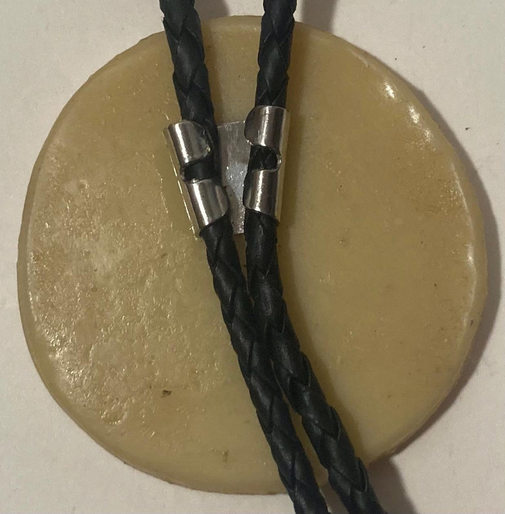 Vintage Metal Bolo Tie, Nice Round Native Design, Handcrafted, Nice Design, 2 1/2" x 2 1/2", Quality, Heavy Duty