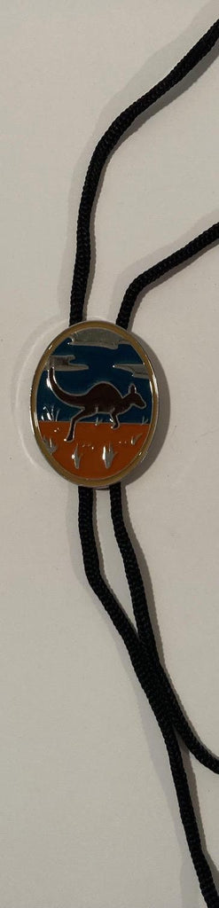 Vintage Metal Bolo Tie, Nice Kangaroo Design, Australia, Nature, Wildlife, Nice Design, 2" x 1 1/2", Quality, Heavy Duty