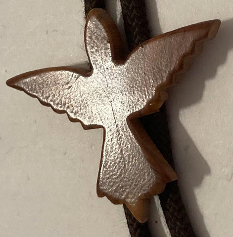 Vintage Metal Bolo Tie, Nice Wooden Eagle Bird Design, Nice Design, 2 1/4" x 2", Nice Design, Quality, Heavy Duty, Made in USA, Country