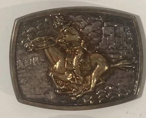 Vintage Metal Belt Buckle, Paul Revere's Riding Horse, Nice Design, Standard Size, Heavy Duty, Quality, Thick Metal, For Belts, Fashion,