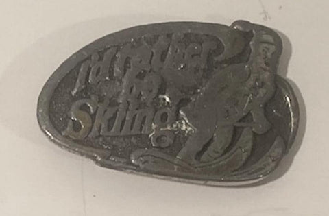 Vintage Metal Belt Buckle, Id Rather Be Skiing, Nice Design, Standard Size, Heavy Duty, Quality, Thick Metal, For Belts, Fashion,