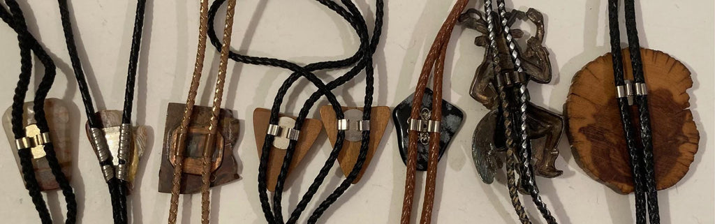 Vintage Lot of 8 Metal Bolo Ties, Stones, Pet, Native, Wood, More, Nice Western Designs, Quality, Heavy Duty, Country & Western, Cowboy