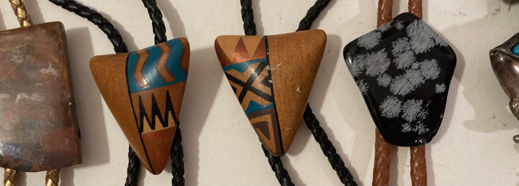 Vintage Lot of 8 Metal Bolo Ties, Stones, Pet, Native, Wood, More, Nice Western Designs, Quality, Heavy Duty, Country & Western, Cowboy