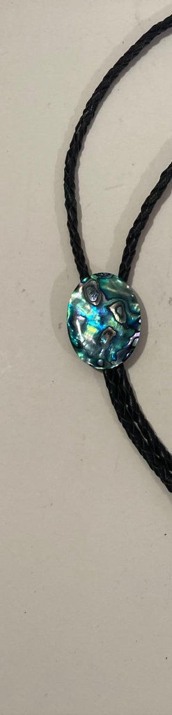 Vintage Metal Bolo Tie, Nice Blue Shiny Design, Nice Design, 1 3/4" x 1 1/4", Quality, Heavy Duty, Made in USA, Country & Western, Cowboy