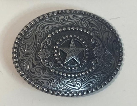 Vintage Metal Belt Buckle, Nocono SIlver Star, Nice Design, Standard Size, Heavy Duty, Quality, Thick Metal, For Belts, Fashion,