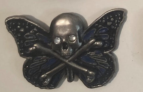 Vintage Metal Belt Buckle, Skull Butterfly, Nice Design, Standard Size, Heavy Duty, Quality, Thick Metal, For Belts, Fashion,