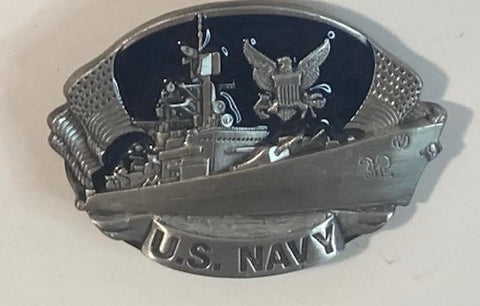 Vintage Metal Belt Buckle, US Navy, Nice Design, Standard Size, Heavy Duty, Quality, Thick Metal, For Belts, Fashion,