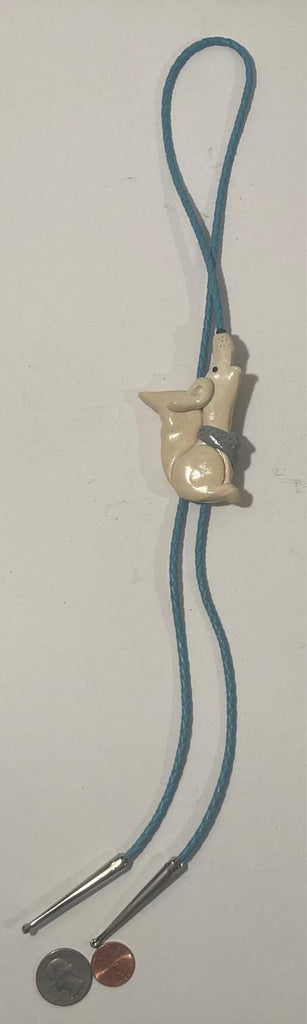 Vintage Metal Bolo Tie, Dog Howling, Puppy, K9 Design, 3 1/4" x 2", Nice Design, Quality, Heavy Duty, Made in USA, Country & Western