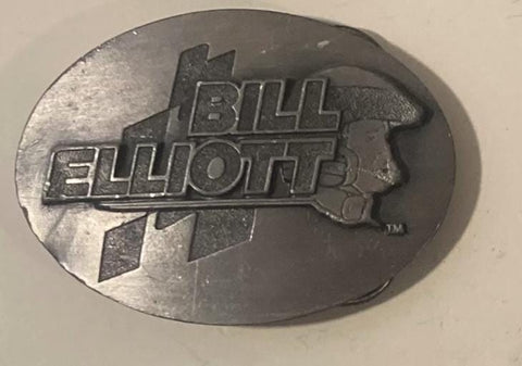 Vintage Metal Belt Buckle, Bill Elliott, Nice Design, Standard Size, Heavy Duty, Quality, Thick Metal, For Belts, Fashion, Shelf Display, We