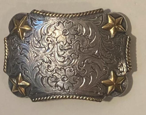 Vintage Metal Belt Buckle, Western Star Cowboy, Nice Design, Standard Size, Heavy Duty, Quality, Thick Metal, For Belts, Fashion,