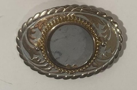 Vintage Metal Belt Buckle, Money Silver Stone, Nice Design, Standard Size, Heavy Duty, Quality, Thick Metal, For Belts, Fashion,