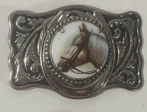 Vintage Metal Belt Buckle, Horse Head, Nice Design, Standard Size, Heavy Duty, Quality, Thick Metal, For Belts, Fashion,