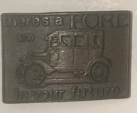 Vintage Metal Belt Buckle, There's A Ford In Your Future , Nice Design, Standard Size, Heavy Duty, Quality, Thick Metal, For Belts, Fashion,