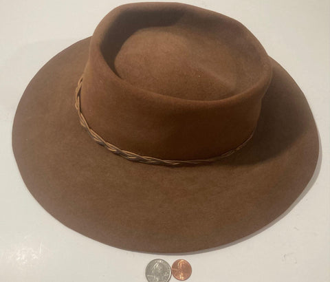 Vintage Cowboy Hat, Stetson, Brown, Beaver, John B. Stetson, Self Conforming, No Size I Can See But Feels Like A 6 1/2", Quality, Cowboy