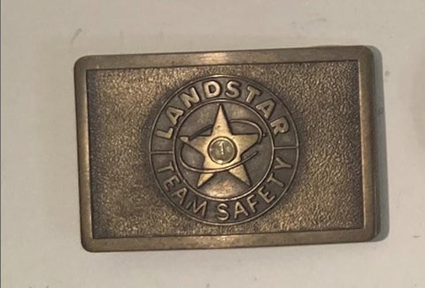 Vintage Metal Belt Buckle, Landstar Team Safety, Standard Size, Heavy Duty, Quality, Thick Metal, For Belts, Fashion,