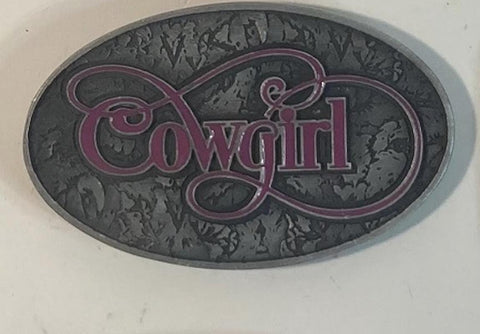 Vintage Metal Belt Buckle,Cowgirl, Heavy Duty, Quality, Made in USA, For Belts, Fashion, Shelf Display,