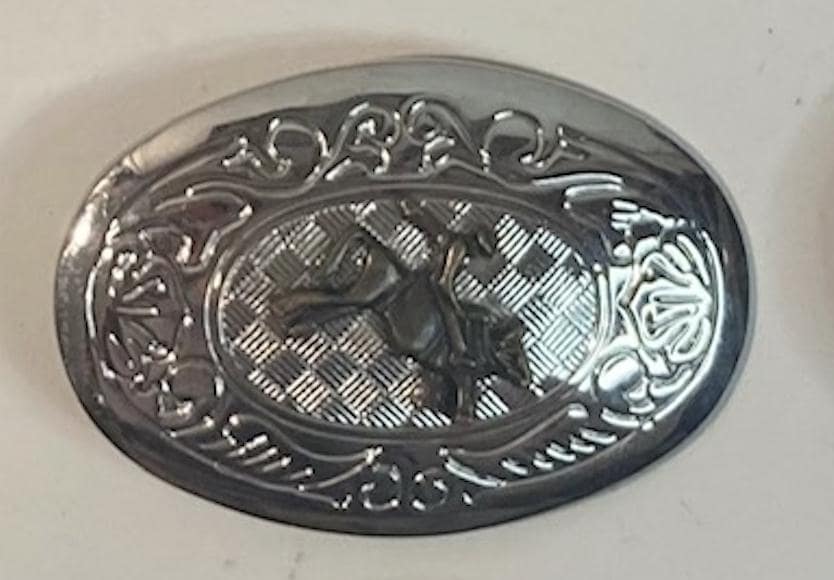 Vintage Metal Belt Buckle, Riding in Rodeo Saddle, Heavy Duty, Quality, Made in USA, For Belts, Fashion