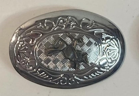 Vintage Metal Belt Buckle, Riding in Rodeo Saddle, Heavy Duty, Quality, Made in USA, For Belts, Fashion