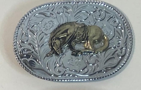 Vintage Metal Belt Buckle, End of the Trail, Heavy Duty, Quality, Made in USA, For Belts, Fashion