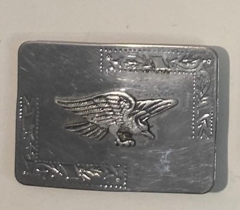 Vintage Metal Belt Buckle, Silver Eagle, Heavy Duty, Quality, Made in USA, For Belts, Fashion