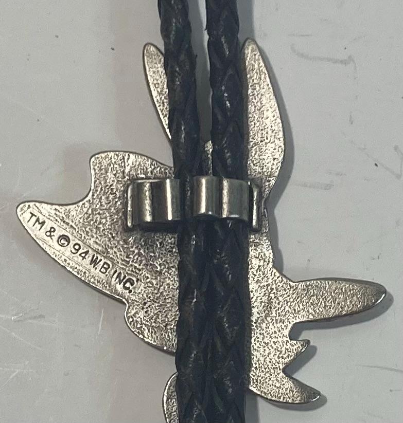 Vintage 1994 Metal Bolo Tie, Looney Tunes, Cowboy Bugs Bunny, Cartoon, Rabbit, Nice Western Design, 2 1/4" x 2", Quality, Heavy Duty