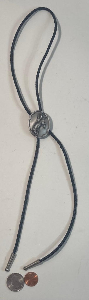 Vintage 1987 Metal Bolo Tie, Nice Bronco Busting, Breaking, Rodeo, Nice Western Design, 1 3/4" x 1 1/4", Quality, Heavy Duty