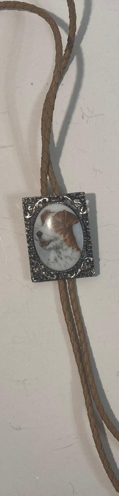 Vintage Metal Bolo Tie, Nice Dog, Jack Russel Terrier, Caviler King Charles, Nice Western Design, 2" x 1 1/2", Quality, Heavy Duty