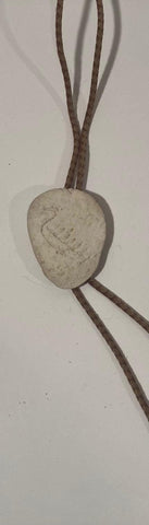 Vintage Metal Bolo Tie, Bennett, Nice Looking Old Ship, Boat Design, Stone, Nice Western Design, 2 1/2" x 2", Quality, Heavy Duty