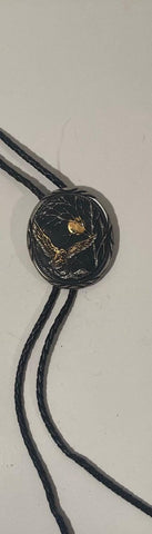 Vintage Metal Bolo Tie, Bird, American Bald Eagle, Nice Western Design, 2 1/2" x 2", Quality, Heavy Duty, Made in USA, Country & West