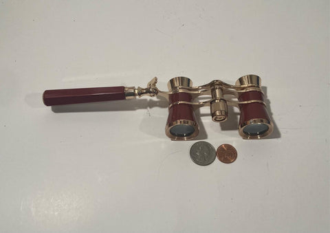 Vintage Set of Brown and Gold Opera Glasses, Handle, Very Adjustable, Quality, Binoculars, Bird Watching, Musicals, Sports